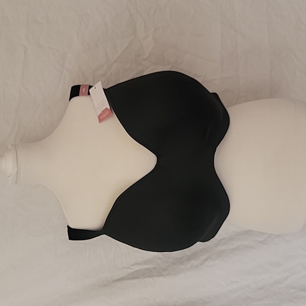 Cacique Size 50H Black Smooth Lightly Lined Balconette Underwire T-shirt Bra NEW